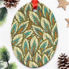 Field Leaves Oval Ornament (two Sides) by goljakoff