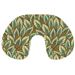 Field Leaves Travel Neck Pillow by goljakoff