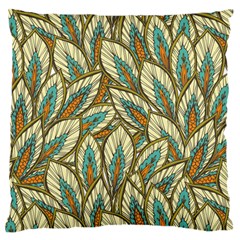 Field Leaves Large Flano Cushion Case (one Side) by goljakoff