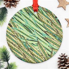 Green Leaves Ornament (round) by goljakoff