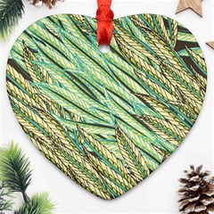 Green Leaves Heart Ornament (two Sides) by goljakoff