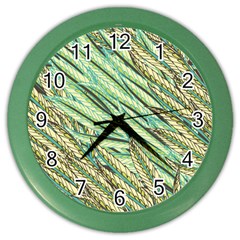 Green Leaves Color Wall Clock by goljakoff