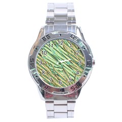 Green Leaves Stainless Steel Analogue Watch by goljakoff