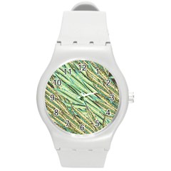 Green Leaves Round Plastic Sport Watch (m) by goljakoff