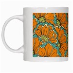 Orange flowers White Mugs Left