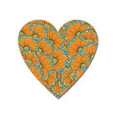 Orange Flowers Heart Magnet by goljakoff