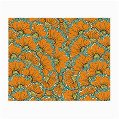 Orange Flowers Small Glasses Cloth by goljakoff