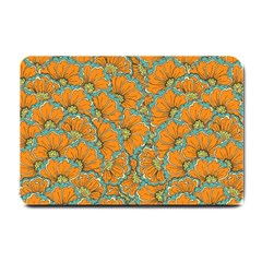 Orange Flowers Small Doormat  by goljakoff