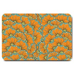 Orange Flowers Large Doormat  by goljakoff