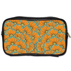 Orange Flowers Toiletries Bag (one Side) by goljakoff