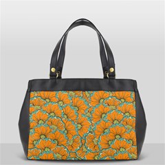 Orange Flowers Oversize Office Handbag (2 Sides) by goljakoff