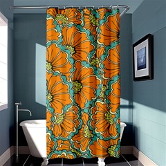 Orange Flowers Shower Curtain 36  X 72  (stall)  by goljakoff