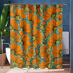 Orange Flowers Shower Curtain 60  X 72  (medium)  by goljakoff