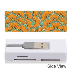 Orange Flowers Memory Card Reader (stick) by goljakoff