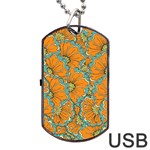 Orange flowers Dog Tag USB Flash (Two Sides) Front