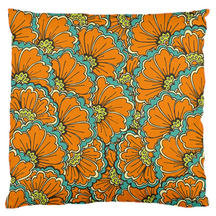 Orange flowers Large Cushion Case (Two Sides)