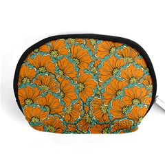 Orange Flowers Accessory Pouch (medium) by goljakoff