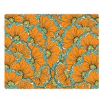 Orange flowers Double Sided Flano Blanket (Large)  80 x60  Blanket Front