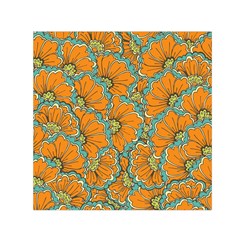 Orange Flowers Small Satin Scarf (square) by goljakoff