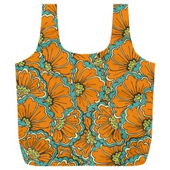 Orange Flowers Full Print Recycle Bag (xxl) by goljakoff