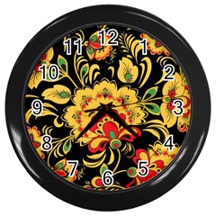 Vintage Khokhloma Wall Clock (black) by goljakoff