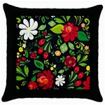 Hohloma Throw Pillow Case (Black) Front