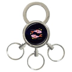 Fish Pisces Astrology Star Zodiac 3-ring Key Chain by HermanTelo