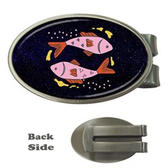 Fish Pisces Astrology Star Zodiac Money Clips (oval)  by HermanTelo