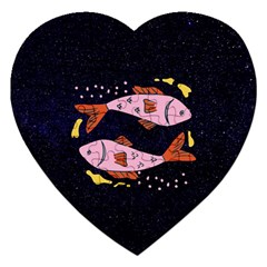 Fish Pisces Astrology Star Zodiac Jigsaw Puzzle (heart) by HermanTelo