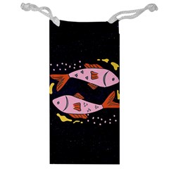 Fish Pisces Astrology Star Zodiac Jewelry Bag by HermanTelo