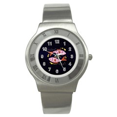 Fish Pisces Astrology Star Zodiac Stainless Steel Watch