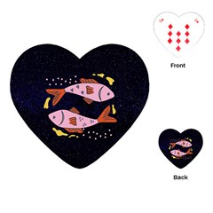 Fish Pisces Astrology Star Zodiac Playing Cards Single Design (heart) by HermanTelo