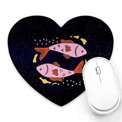 Fish Pisces Astrology Star Zodiac Heart Mousepads