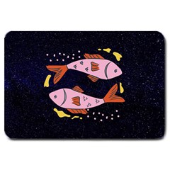 Fish Pisces Astrology Star Zodiac Large Doormat  by HermanTelo