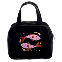 Fish Pisces Astrology Star Zodiac Classic Handbag (two Sides)