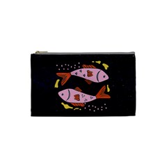 Fish Pisces Astrology Star Zodiac Cosmetic Bag (small) by HermanTelo