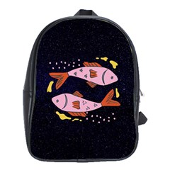 Fish Pisces Astrology Star Zodiac School Bag (large)