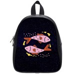 Fish Pisces Astrology Star Zodiac School Bag (Small) Front