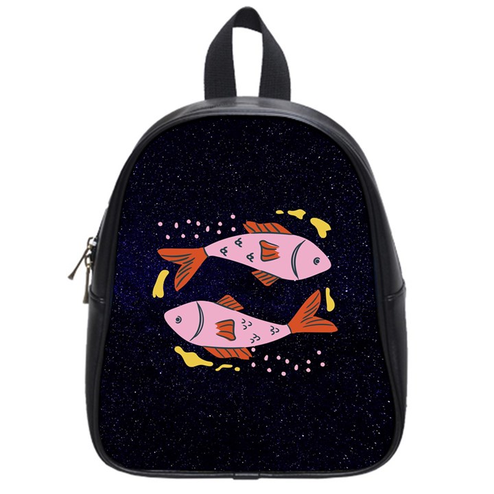 Fish Pisces Astrology Star Zodiac School Bag (Small)