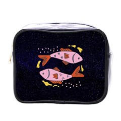 Fish Pisces Astrology Star Zodiac Mini Toiletries Bag (one Side)