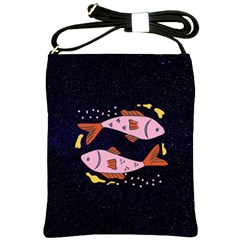 Fish Pisces Astrology Star Zodiac Shoulder Sling Bag by HermanTelo