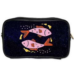 Fish Pisces Astrology Star Zodiac Toiletries Bag (one Side) by HermanTelo