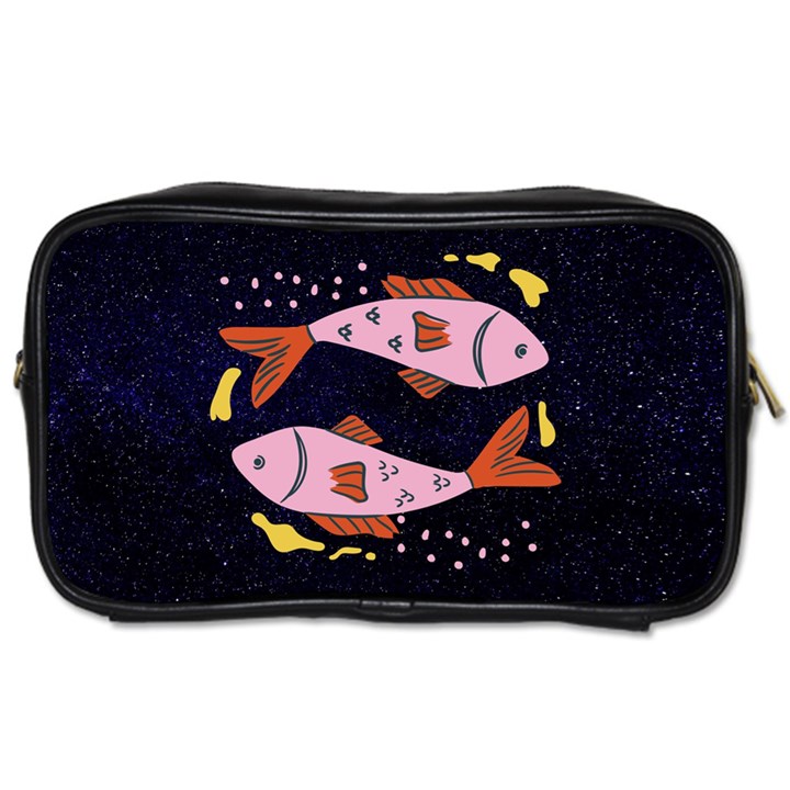 Fish Pisces Astrology Star Zodiac Toiletries Bag (Two Sides)