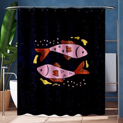 Fish Pisces Astrology Star Zodiac Shower Curtain 60  X 72  (medium) 