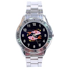 Fish Pisces Astrology Star Zodiac Stainless Steel Analogue Watch by HermanTelo