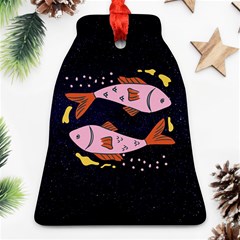 Fish Pisces Astrology Star Zodiac Bell Ornament (two Sides)