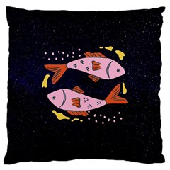 Fish Pisces Astrology Star Zodiac Large Cushion Case (one Side)