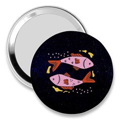 Fish Pisces Astrology Star Zodiac 3  Handbag Mirrors