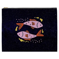 Fish Pisces Astrology Star Zodiac Cosmetic Bag (xxxl) by HermanTelo