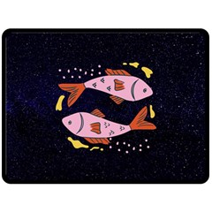 Fish Pisces Astrology Star Zodiac Double Sided Fleece Blanket (large) 